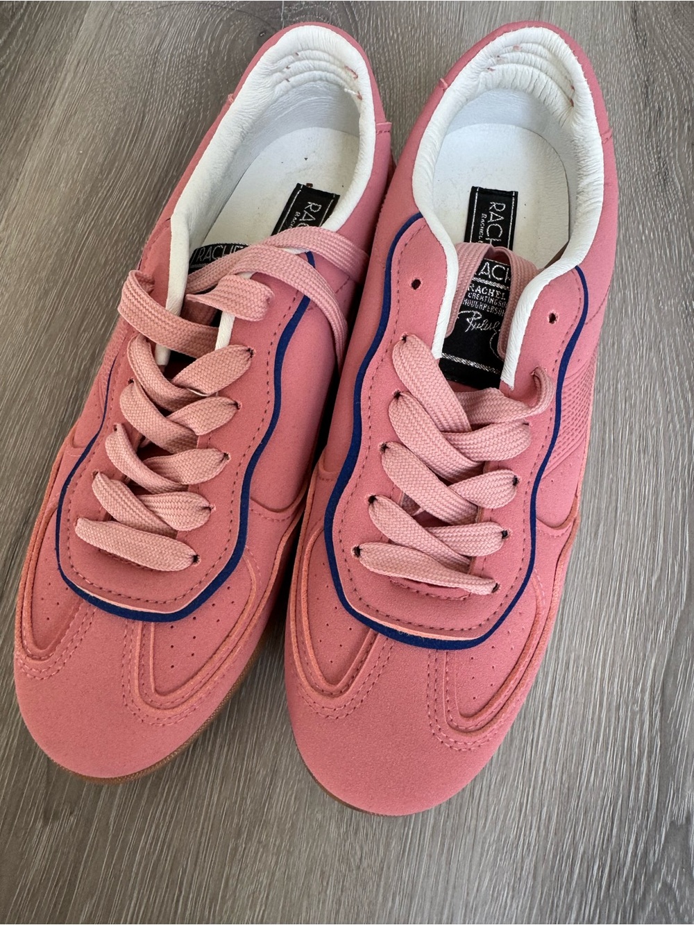 RACHEL Rachel Roy Pink Sneakers with Navy Trim size 6 new